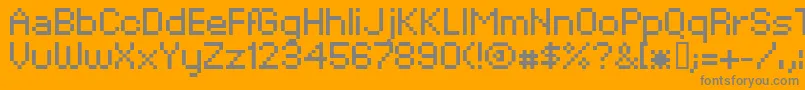 フォントXpaiderPixelExplosion02 – オレンジの背景に灰色の文字