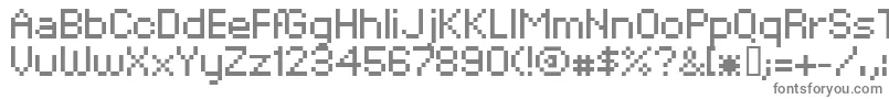 フォントXpaiderPixelExplosion02 – 白い背景に灰色の文字