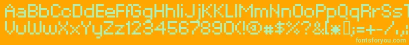 XpaiderPixelExplosion02 Font – Green Fonts on Orange Background