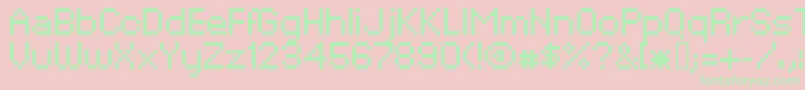 XpaiderPixelExplosion02 Font – Green Fonts on Pink Background