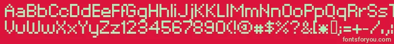 XpaiderPixelExplosion02 Font – Green Fonts on Red Background