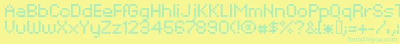 XpaiderPixelExplosion02 Font – Green Fonts on Yellow Background