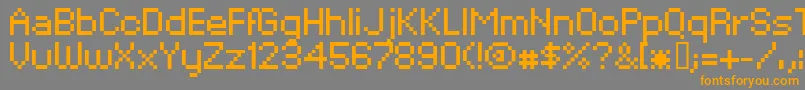 XpaiderPixelExplosion02 Font – Orange Fonts on Gray Background