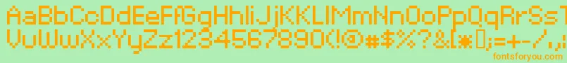 XpaiderPixelExplosion02 Font – Orange Fonts on Green Background