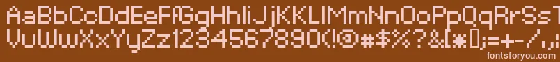 XpaiderPixelExplosion02 Font – Pink Fonts on Brown Background