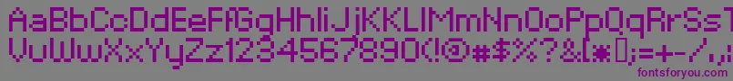 XpaiderPixelExplosion02 Font – Purple Fonts on Gray Background
