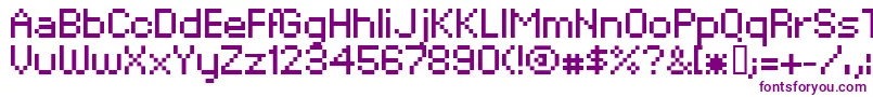 XpaiderPixelExplosion02 Font – Purple Fonts on White Background