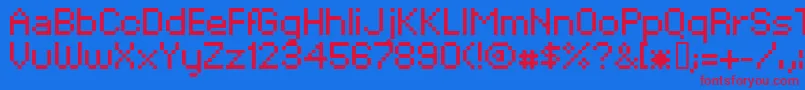 XpaiderPixelExplosion02 Font – Red Fonts on Blue Background