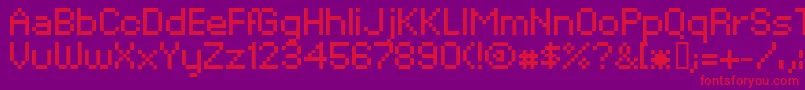 XpaiderPixelExplosion02 Font – Red Fonts on Purple Background