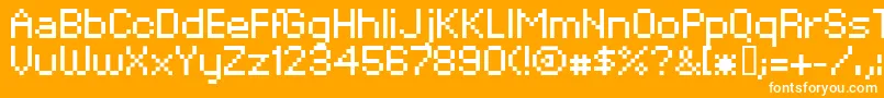 XpaiderPixelExplosion02 Font – White Fonts on Orange Background