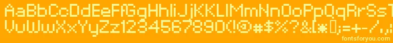 XpaiderPixelExplosion02 Font – Yellow Fonts on Orange Background