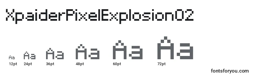 Größen der Schriftart XpaiderPixelExplosion02