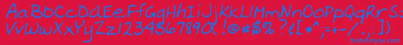 OzRegular Font – Blue Fonts on Red Background