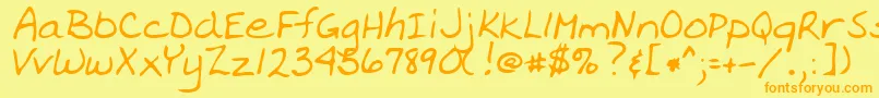 Police OzRegular – polices orange sur fond jaune
