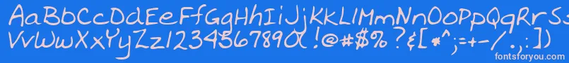OzRegular Font – Pink Fonts on Blue Background
