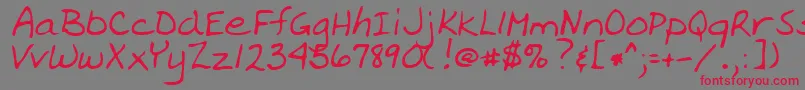 OzRegular Font – Red Fonts on Gray Background