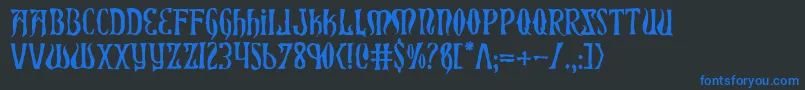 Xiphosh Font – Blue Fonts on Black Background