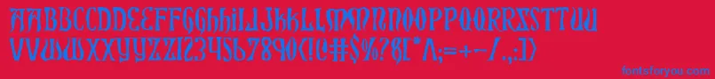 Xiphosh Font – Blue Fonts on Red Background