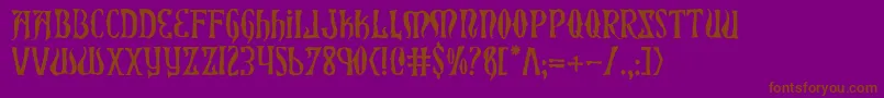 Xiphosh-Schriftart – Braune Schriften auf violettem Hintergrund