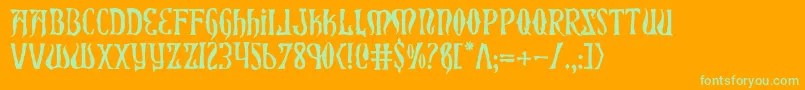 Xiphosh Font – Green Fonts on Orange Background