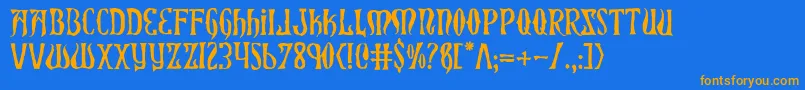Xiphosh Font – Orange Fonts on Blue Background