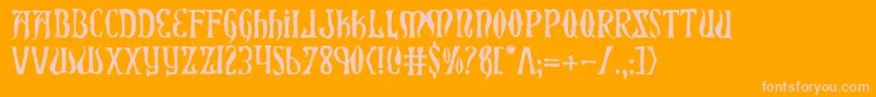 Xiphosh Font – Pink Fonts on Orange Background