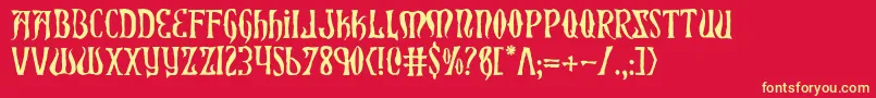 Xiphosh Font – Yellow Fonts on Red Background