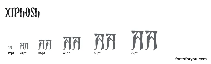 Размеры шрифта Xiphosh