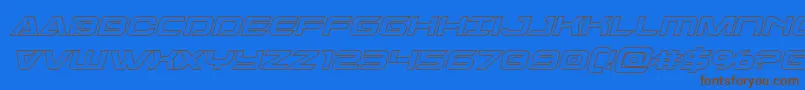 Dameronoutital Font – Brown Fonts on Blue Background