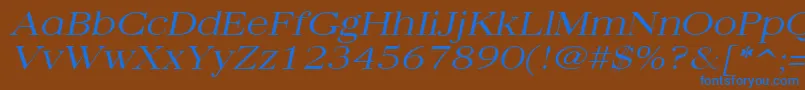 QuantasbroadlightItalic Font – Blue Fonts on Brown Background