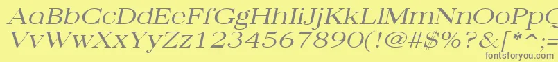 QuantasbroadlightItalic Font – Gray Fonts on Yellow Background