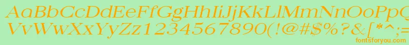 QuantasbroadlightItalic Font – Orange Fonts on Green Background