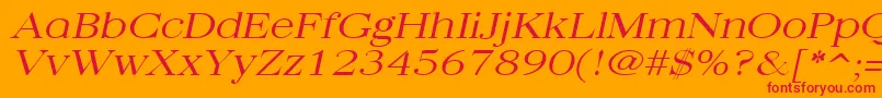 QuantasbroadlightItalic Font – Red Fonts on Orange Background