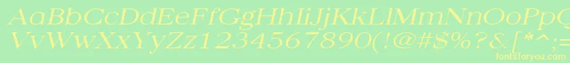 QuantasbroadlightItalic Font – Yellow Fonts on Green Background