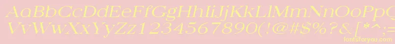 QuantasbroadlightItalic Font – Yellow Fonts on Pink Background