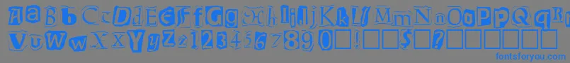 Ransom-Schriftart – Blaue Schriften auf grauem Hintergrund