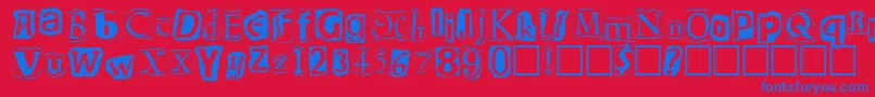 フォントRansom – 赤い背景に青い文字