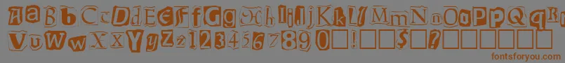 フォントRansom – 茶色の文字が灰色の背景にあります。