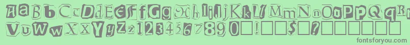 Ransom Font – Gray Fonts on Green Background