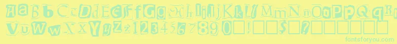 Ransom Font – Green Fonts on Yellow Background