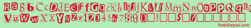 Ransom Font – Red Fonts on Green Background