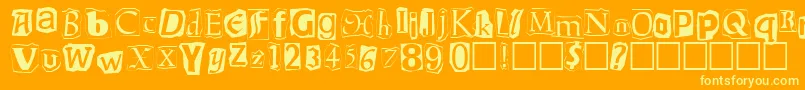 Ransom-Schriftart – Gelbe Schriften auf orangefarbenem Hintergrund