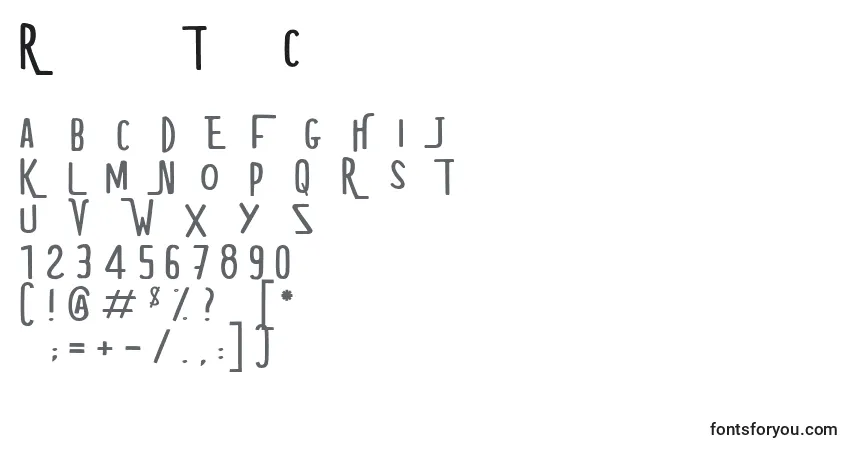 Schriftart RichardTrueCrime – Alphabet, Zahlen, spezielle Symbole