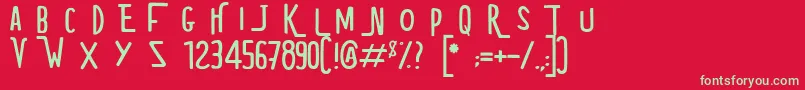 RichardTrueCrime Font – Green Fonts on Red Background