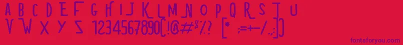 RichardTrueCrime Font – Purple Fonts on Red Background