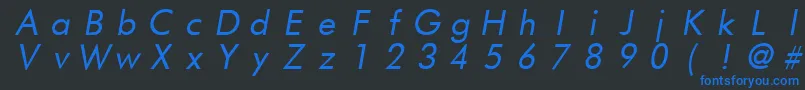 Шрифт FuturistfixedwidthItalic – синие шрифты на чёрном фоне