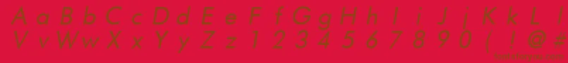 FuturistfixedwidthItalic Font – Brown Fonts on Red Background