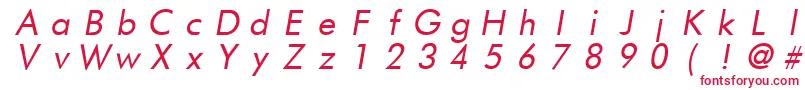 フォントFuturistfixedwidthItalic – 赤い文字