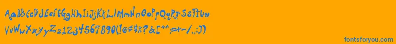 Weitere Informationen zur Aquanaut-Schriftart Aquanaut-Schriftart – Blaue Schriften auf orangefarbenem Hintergrund