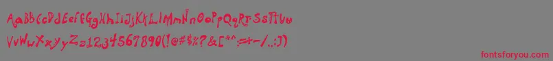 フォントAquanaut – 赤い文字の灰色の背景
